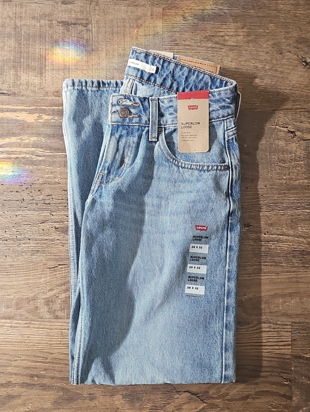Levi's Superlow Loose Jeans — Light Blue Denim